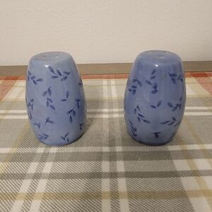 Pfaltzgraff Summer Breeze Blue Floral Salt and Pepper Shakers